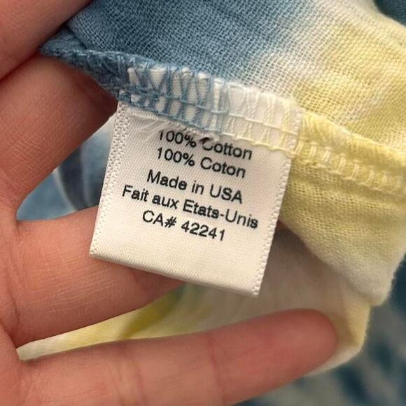 StarkX Tie-Dye Colorful rainbow  Cotton Gauze Frayed Hem Top Luxury Boho M - Picture 6 of 7